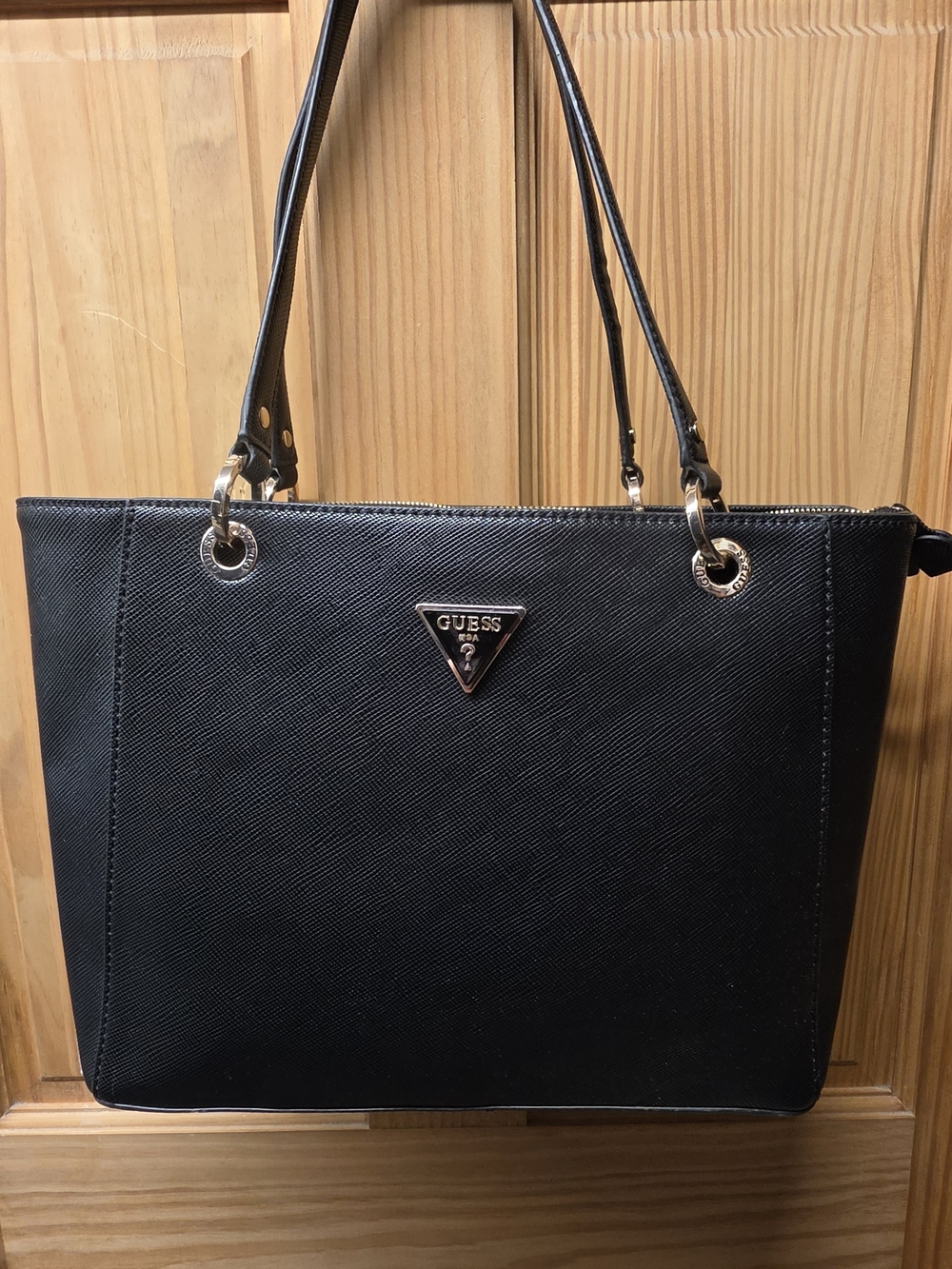 GUESS Black Saffiano Tote Bag